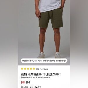 Talentless Men's Heavyweight Olive Green Shorts size small